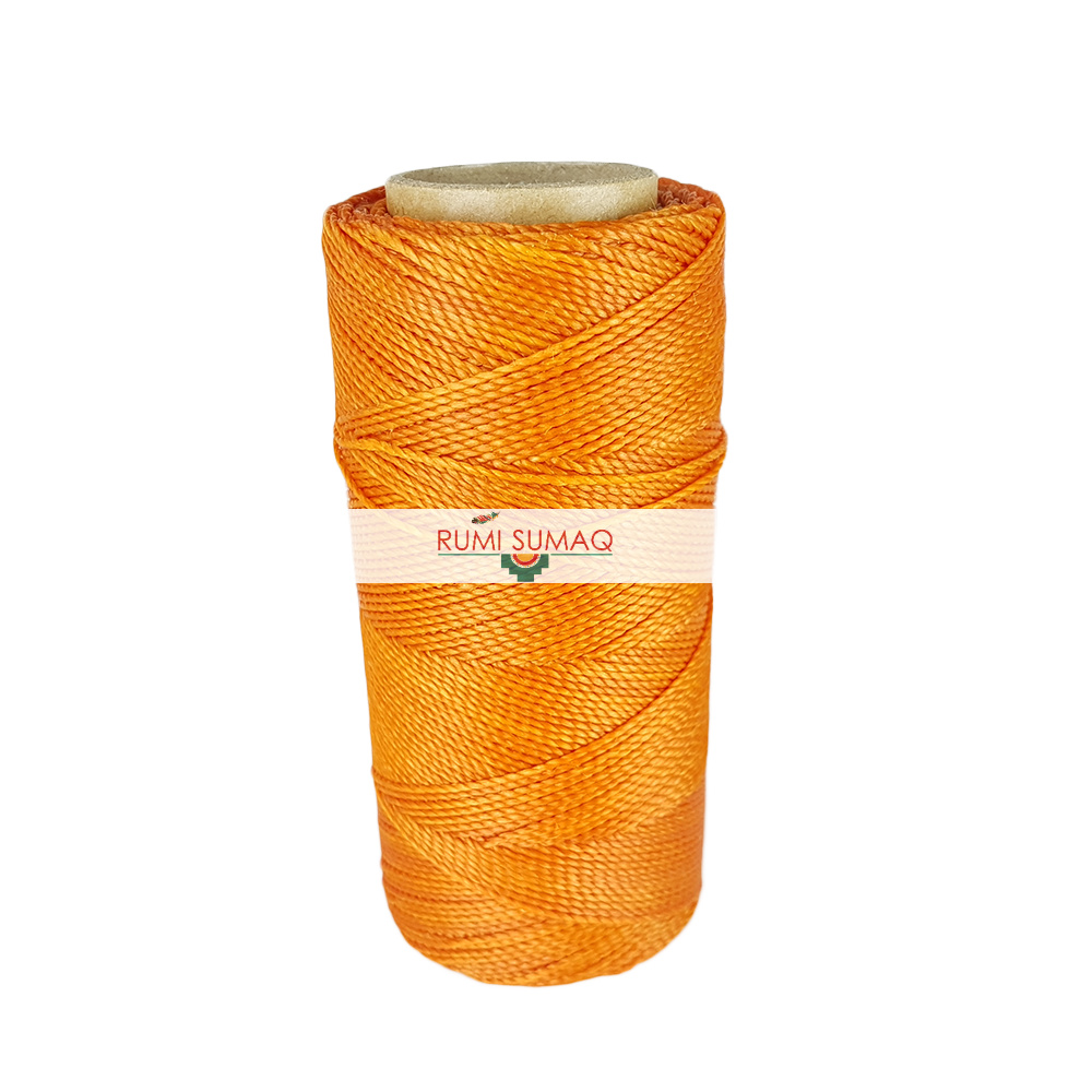 Linhasita 30 Orange 1mm Waxed Thread | Rumi Sumaq Waxed Polyester Cord for Scrapbooking, Leather Stitching, Basketry and Macrame Jewelry Making