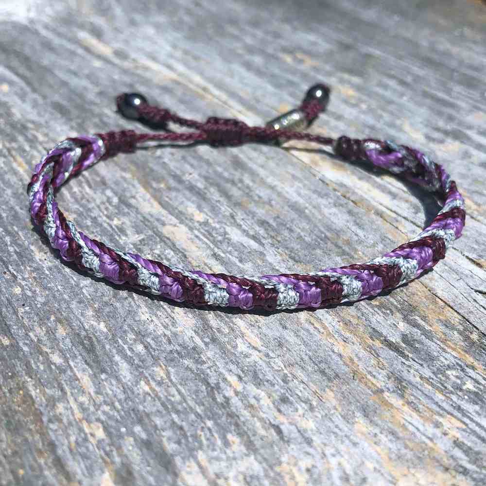Braided Bracelet Purple and Silver | RUMI SUMAQ Woven Bracelets