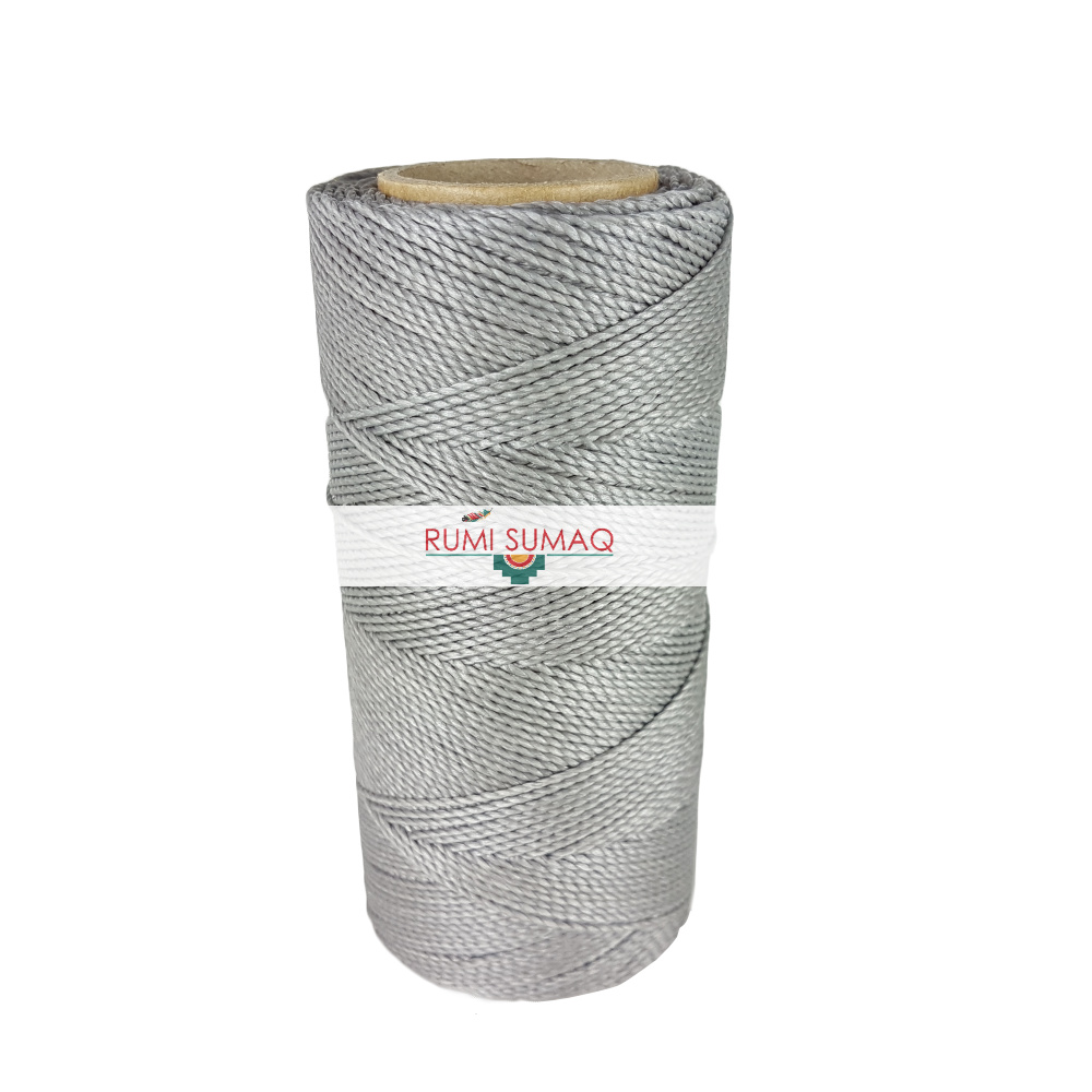 Platinum Gray 1mm Waxed Polyester Cord Linhasita 208 | Rumi Sumaq Waxed Thread