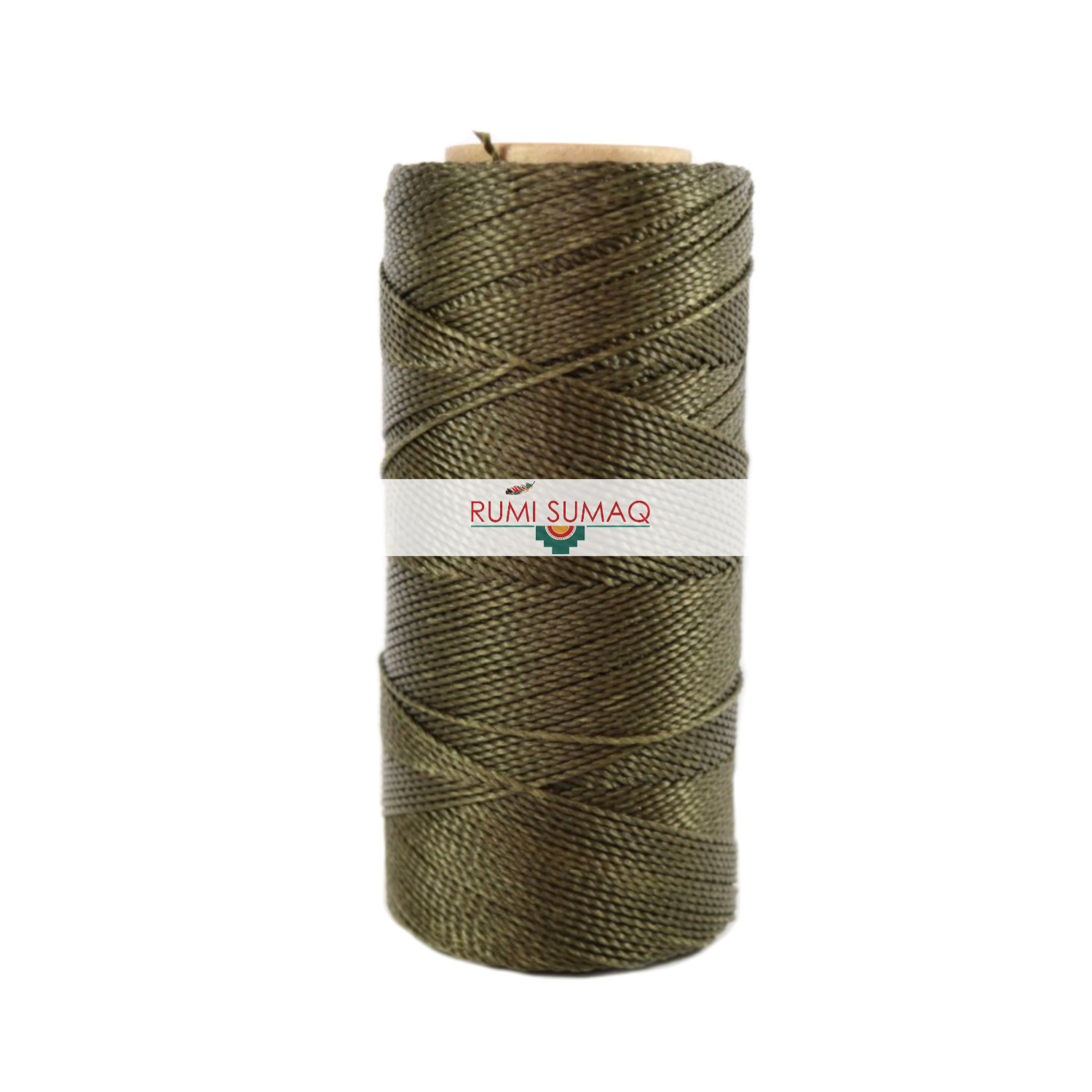 Linhasita 221 Moss Green Waxed Polyester Cord 1mm | Rumi Sumaq Waxed Thread for Macrame Knotting, Basket Making, Leather Working, Quilting, Beading, Hand Stiitching, and Macrame Jewelry