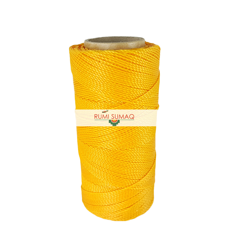 Linhasita 274 Saffron Yellow Orange 1mm Waxed Polyester Cord | Rumi Sumaq Hilo Encerrado Amarillo