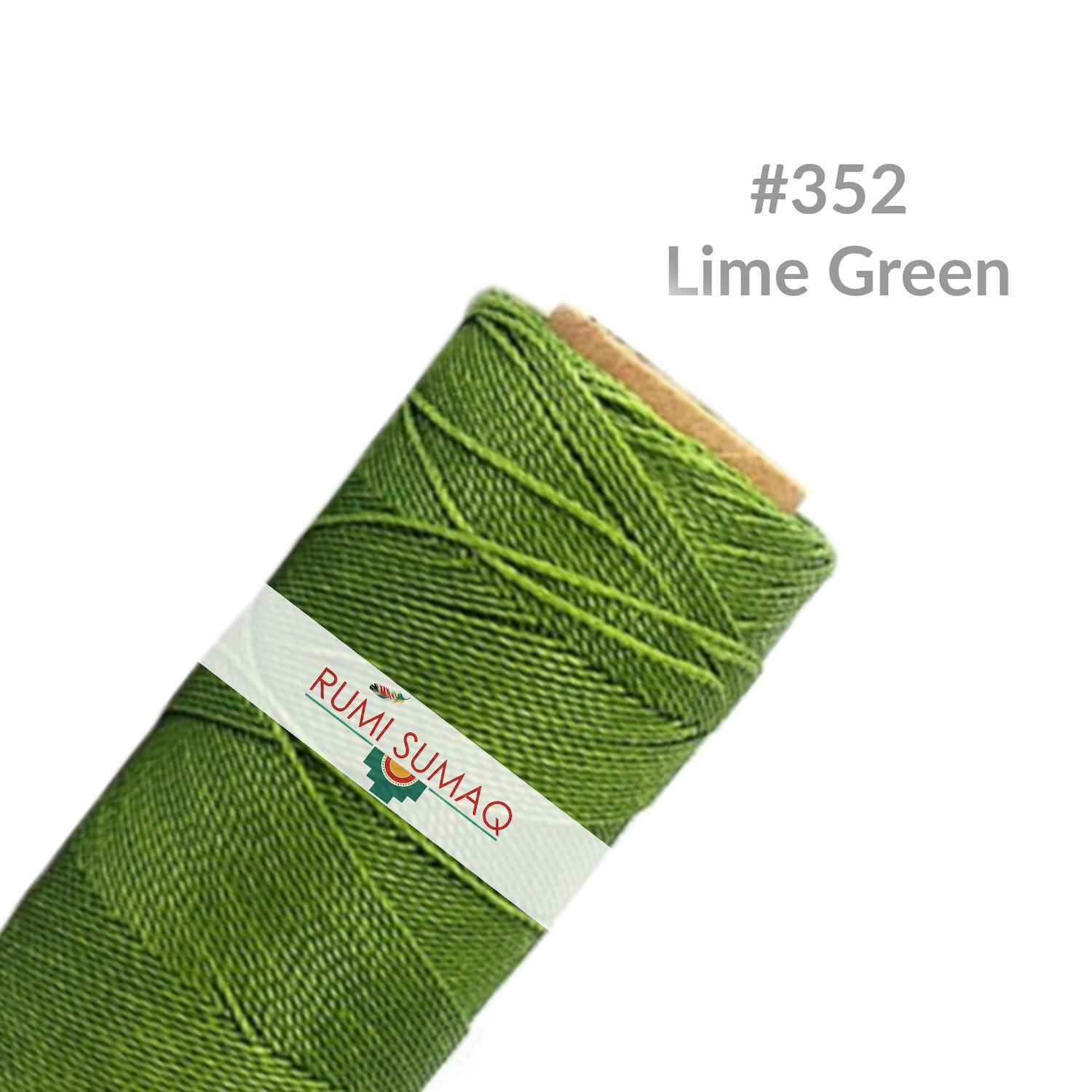 Linhasita 352 Lime Green 2ply Waxed Polyester Cord 1mm RUMI SUMAQ