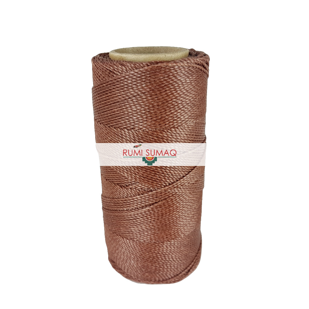 Find Linhasita 354 light brown 1mm waxed polyester cord at RUMI SUMAQ, the premier retailer for waxed thread for macrame, bead bracelets, hand-stitching, basketry
