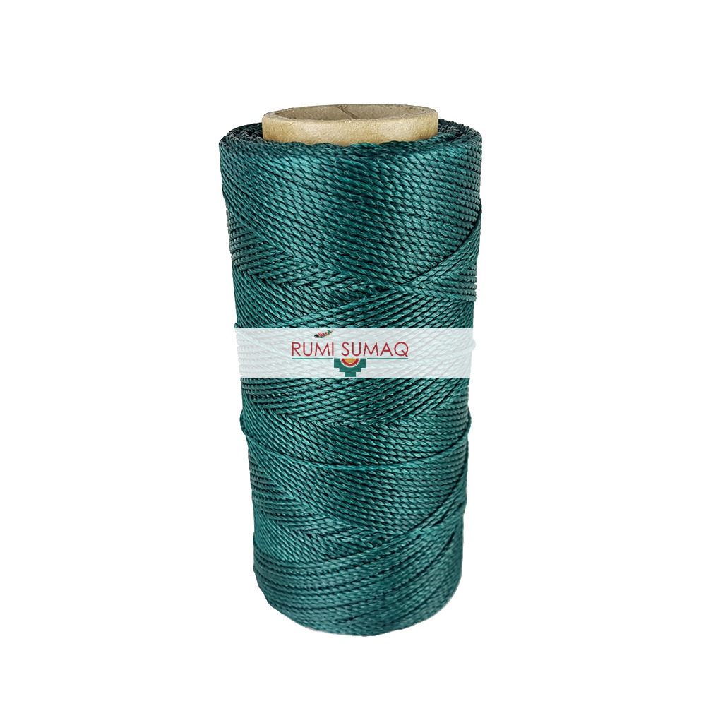 Find Linhasita 386 green 1mm waxed polyester cord at RUMI SUMAQ, the premier retailer for waxed cords for basketry, jewelry making, beading and quilting.