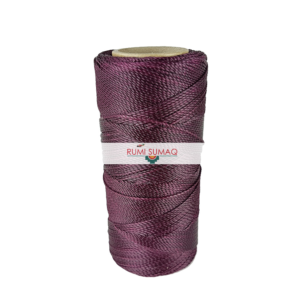 Linhasita 630 Eggplant Waxed polyester Cord 1mm | Rumi Sumaq Waxed Cords Hilo Encerado Morado