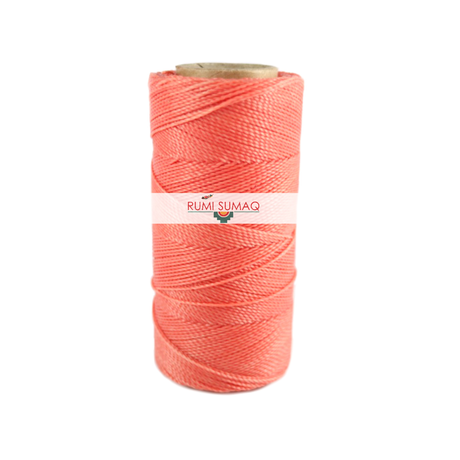 Find 1mm Linhasita 640 salmon coral orange 2-ply waxed polyester cord at RUMI SUMAQ, the premier retailer for waxed cords for knotting and jewelry making.