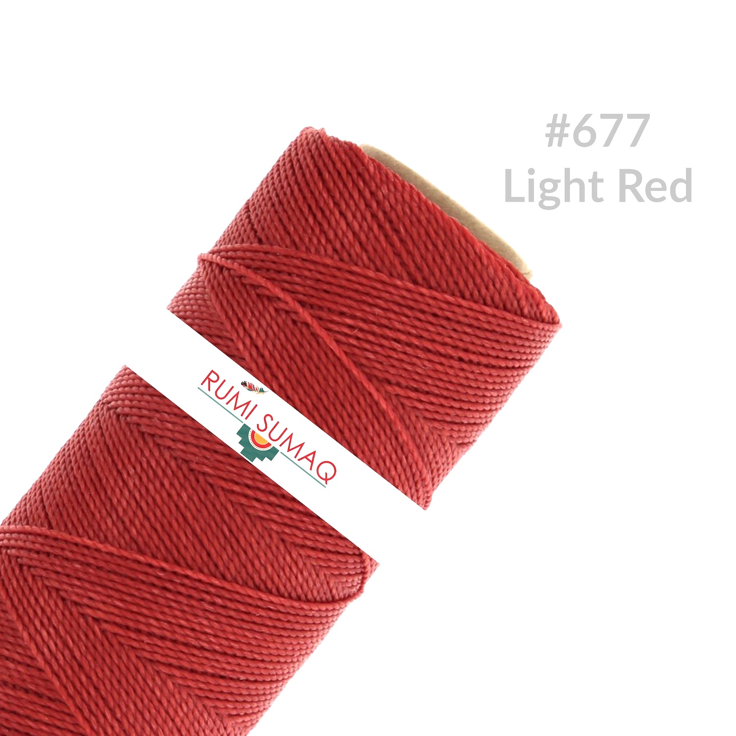 Linhasita Micro Macrame Thread Brazilian Waxed Cord for Jewelry Making 677  BRIGHT RED a Whole Spool of 190 Yards 