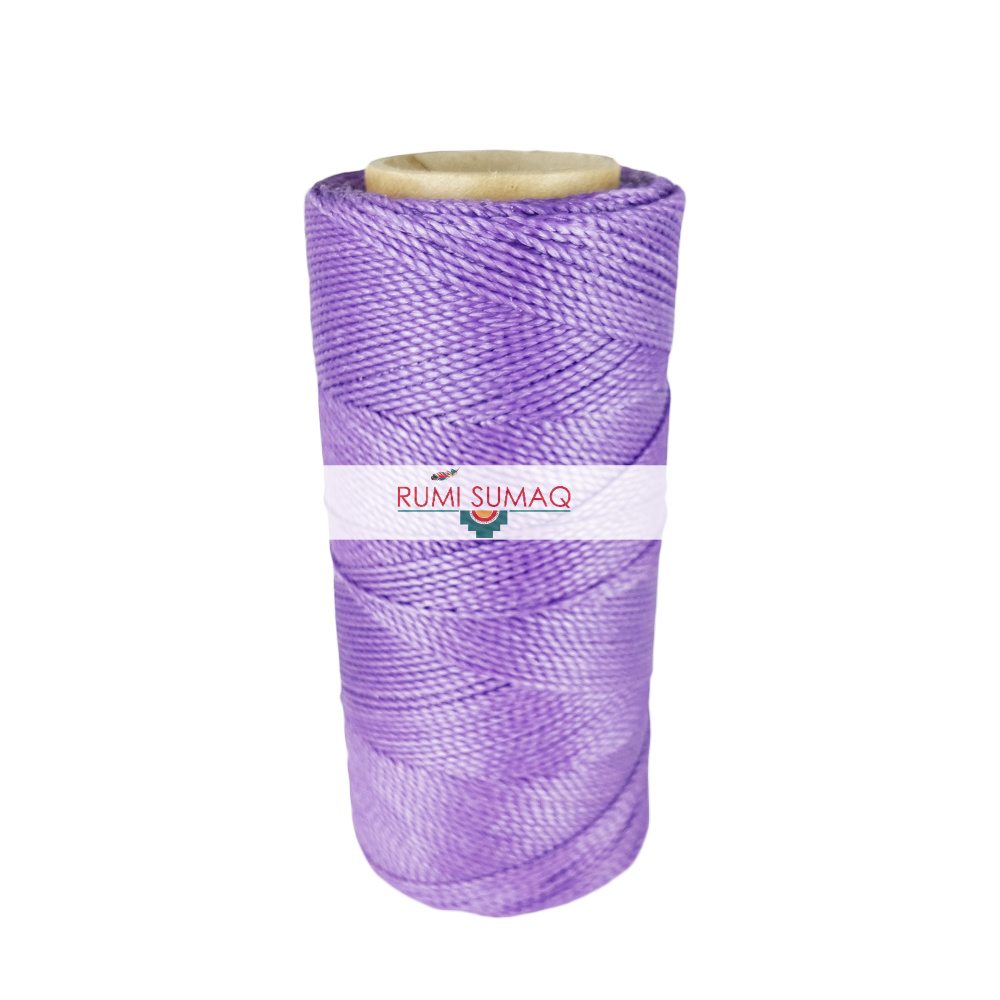 Linhasita 69 Lavender Waxed Polyester Cord 1mm 2-Ply Cord for Friendship Bracelets and Macrame Knotting | RUMI SUMAQ Waxed Cord Hilo Encerrado