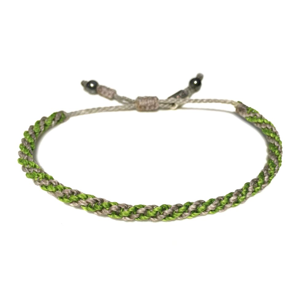 Sailor rope bracelet gray green: RUMI SUMAQ jewelry hand-knotted on the beautiful island of Martha's Vineyard