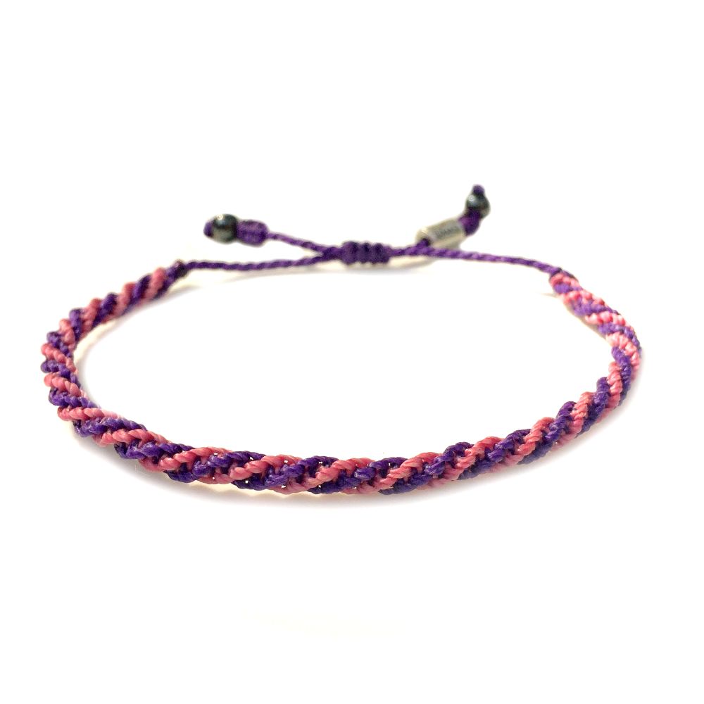 Sailor rope bracelet purple pink - RUMI SUMAQ nautical rope jewelry handcrafted on the beautiful island of Martha's Vin