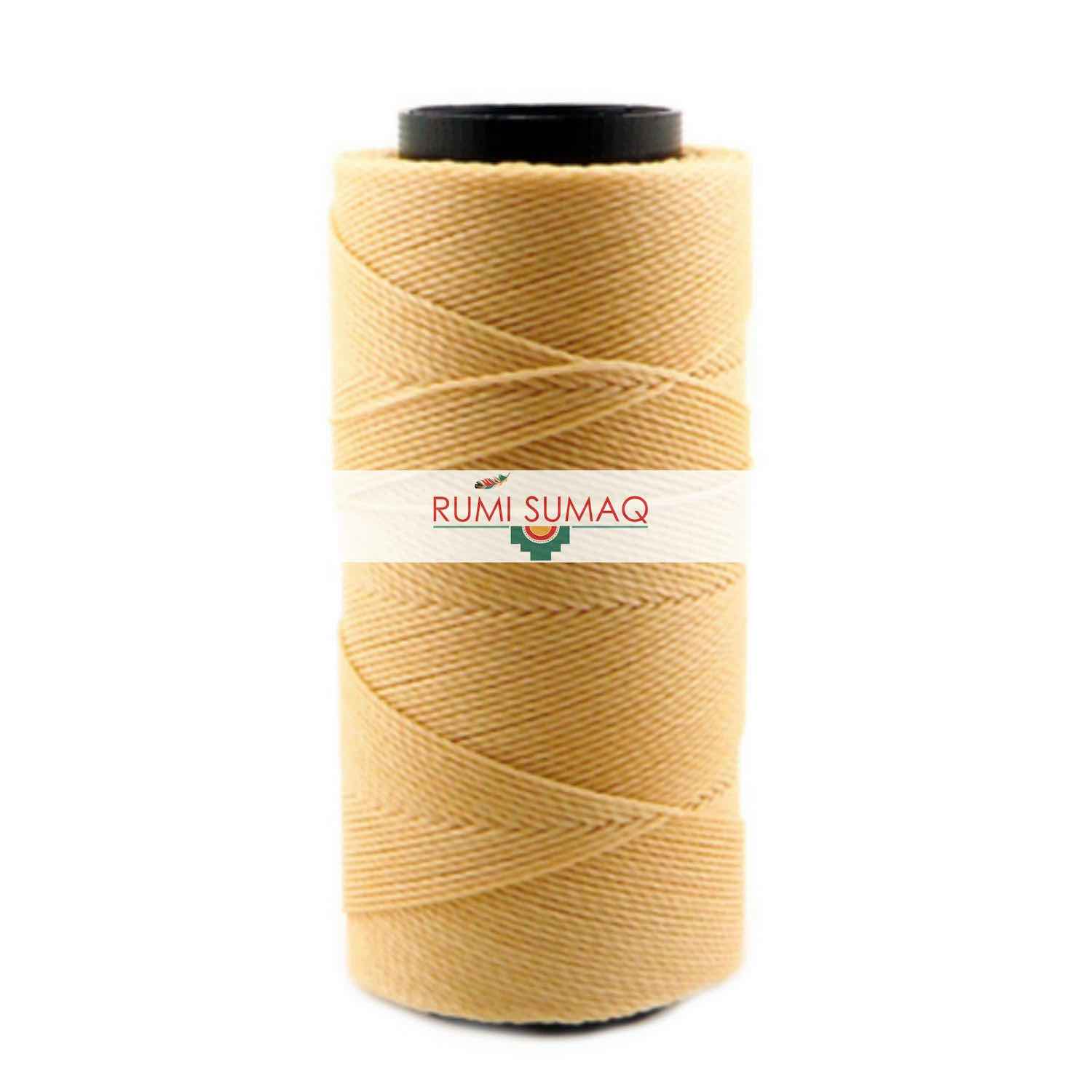 Settanyl 01-118 Golden Wheat Waxed Polyester Cord 1mm Waxed Thread | RUMI SUMAQ Cords for Macrame Jewelry, Basket Weaving, Leather Working, Quilting, and Beading Projects.
