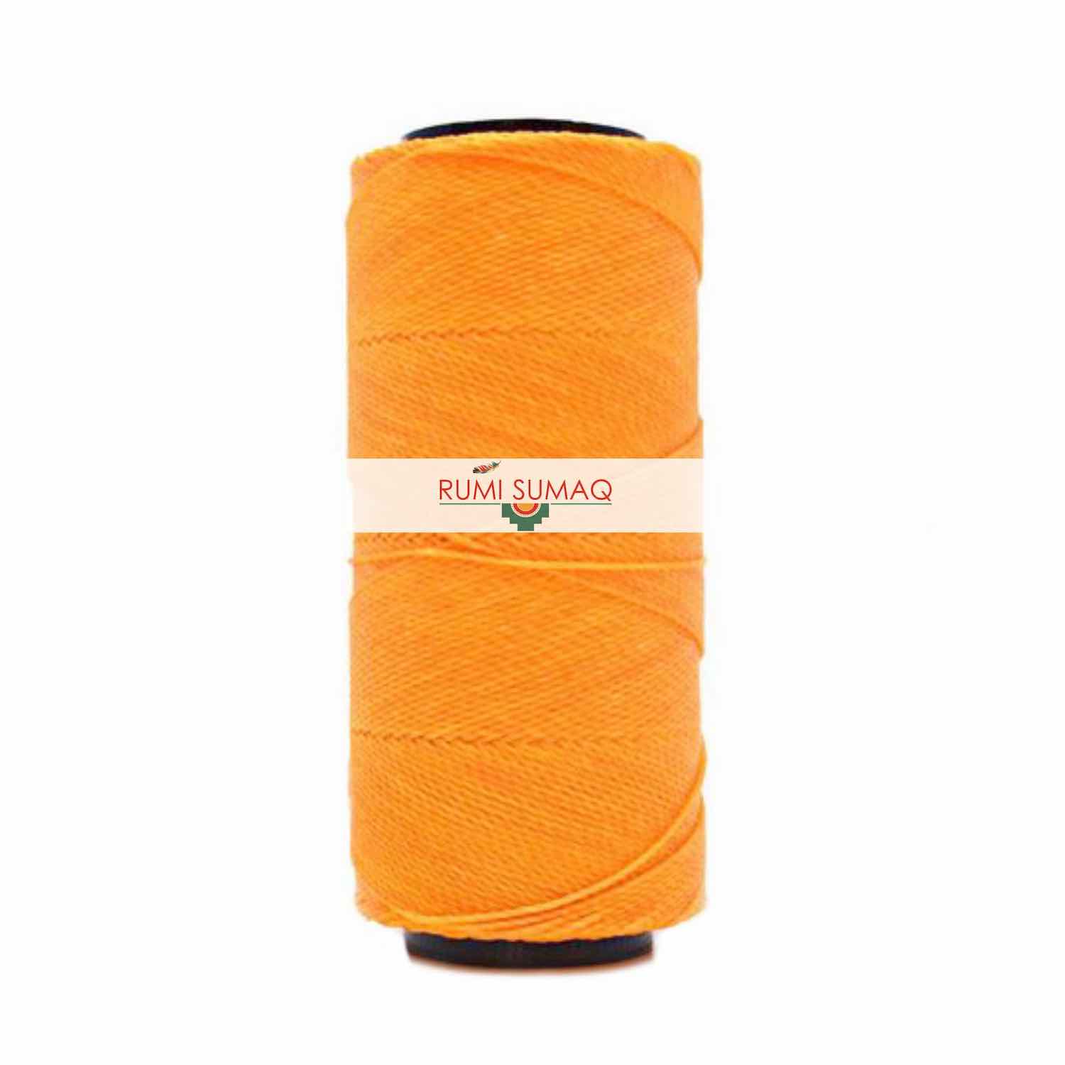 Settanyl 02-274 Clementine 1mm Waxed Polyester Cord | RUMI SUMAQ Waxed Threads for Macrame Knotting, Beading, Quilting, Leather Working and Basket Making