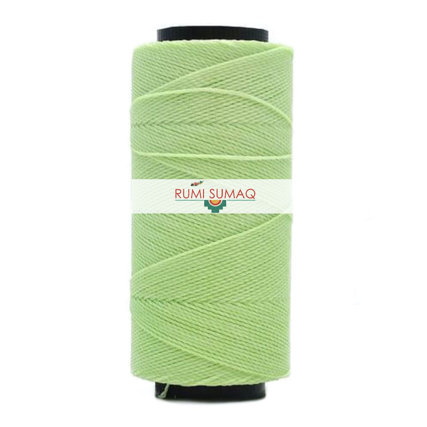 Settanyl 05-1405 waxed polyester cord in celery green (light pastel green) | RUMI SUMAQ Brazilian Waxed Cord Setta Encerada Verde