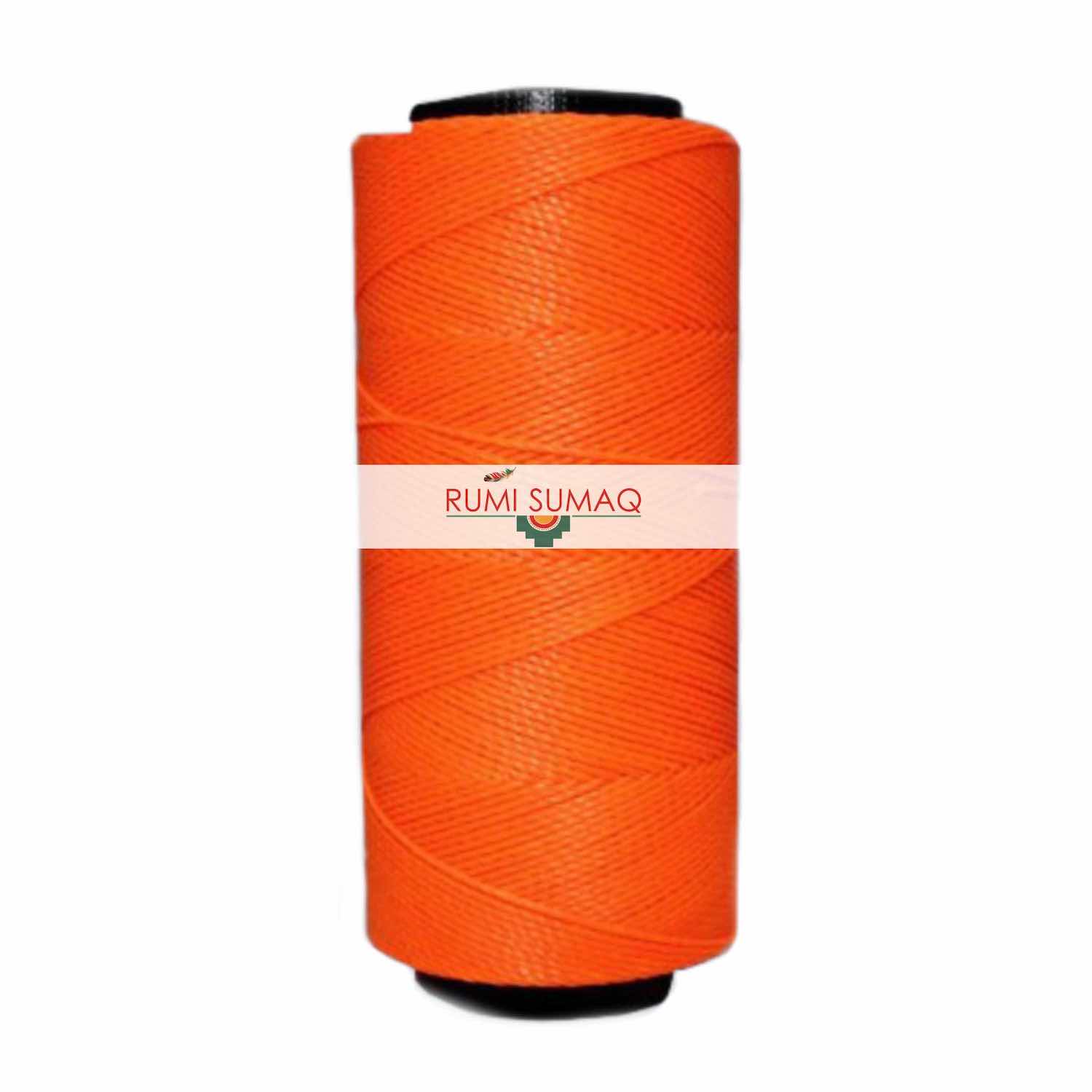 Settanyl 08-393 Blaze Neon Orange Waxed Polyester Cord | Rumi Sumaq Waxed Threads