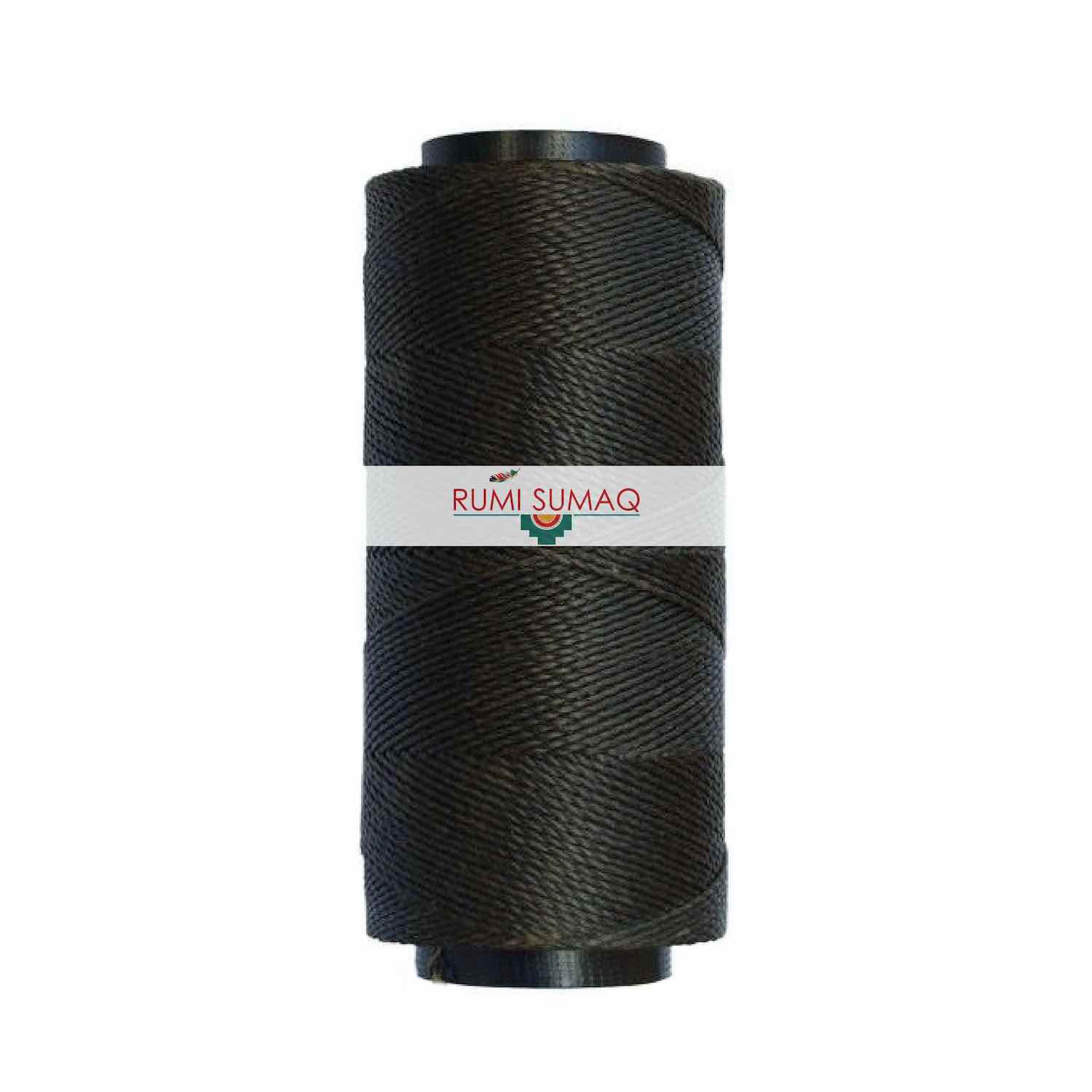 Settanyl 08-771 Olive Grey Waxed Polyester Cord from Brazil | RUMI SUMAQ Waxed Thread for Leather Working, Quilting, Basket Weaving, Macrame Knotting, Beading, and Macrame Jewelry.