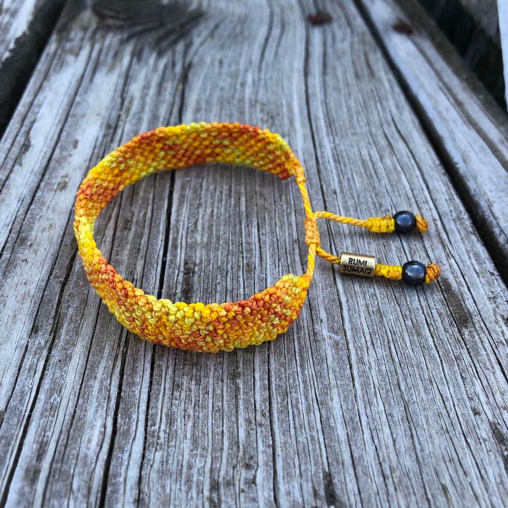 Saffron Yellow Macrame Friendship Bracelet Summer Woven Bracelet